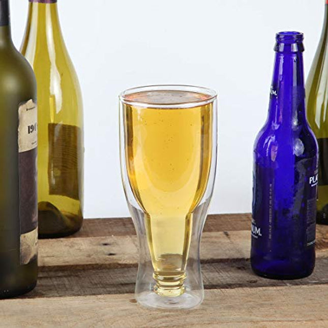 Lily's Home Upside Down Double Wall Beer Glass (Set of 2)