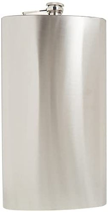 Maxam Jumbo Stainless Steel Flask, Dishwasher Safe Extra Large Drinking Flask, Polished Silver, 128 Ounce Capacity
