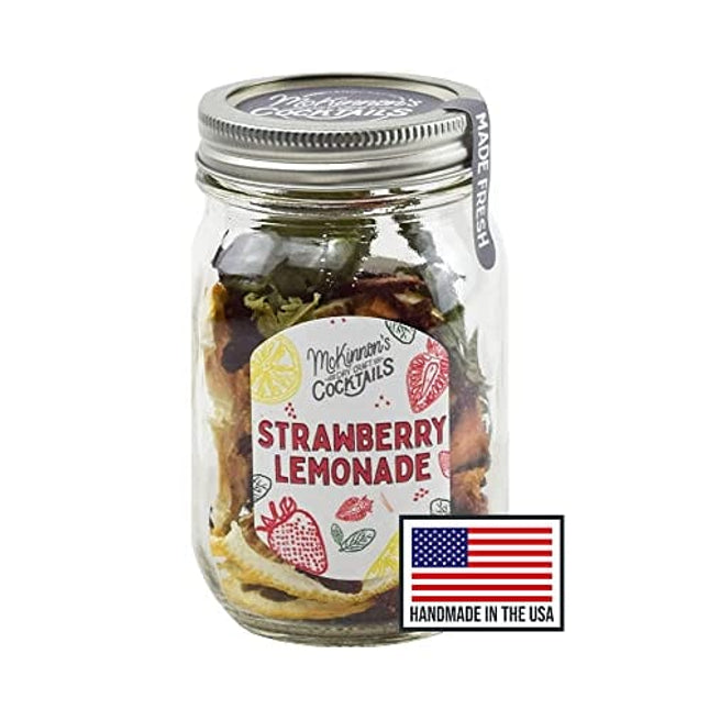McKinnon’s Dry Craft Cocktails | Dehydrated Fruit and Herbs | DIY Mixology | Infusion Kit | Mason Jar Serves 8 – 16 Drinks | Handmade in the USA (Strawberry-Lemonade)