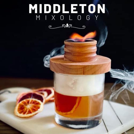SmokeTop Cocktail Smoker Kit - Old Fashioned Chimney Drink Smoker for Cocktails, Whiskey, & Bourbon - by Middleton Mixology (Cherry)