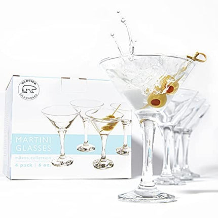 Minteer Formulas Glacier Glass - Milano Collection (Martini Glass (6 oz) - Set of 4)