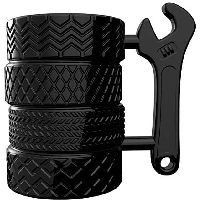MISHOWNET Tire Coffee Tea Mug Gift for Car Lovers Mechanics Car Enthusiasts Christmas Gifts for Man Birthday Gift