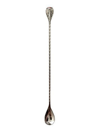 Cocktail Shaker Bar Spoon, Glass Pitcher Stirring Spoon, Long Stainless Steel Cobra Mixing Spoon, Dishwasher Safe (Cobra)