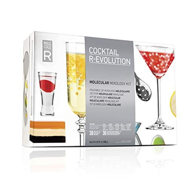 MOLECULE-R Molecular Mixology Introductory Kit by | Modernist Cocktail Drinks | Learn Spherification Gellification Emulsification Suspension | With Additives, Tools, Recipe Booklet