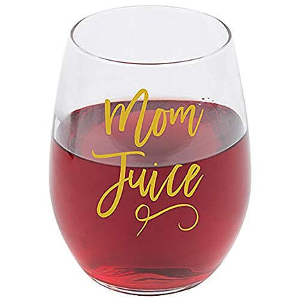 Momstir Mom Juice Funny Wine Glass 15oz for Mammas - Mother's Day All Year Round - Elegant Libbey Tumbler