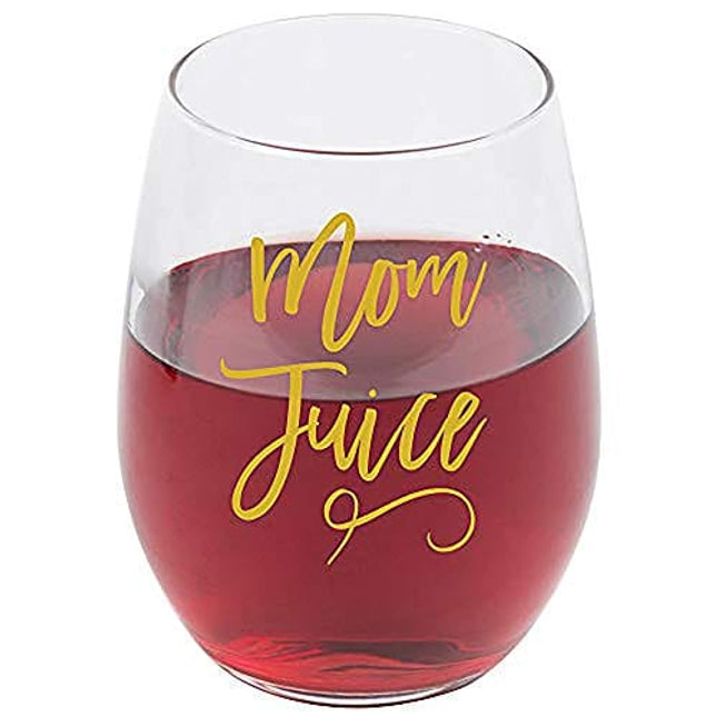 Momstir Mom Juice Funny Wine Glass 15oz for Mammas - Mother's Day All Year Round - Elegant Libbey Tumbler