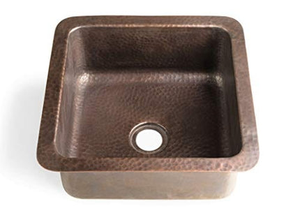 Monarch Abode Pure Copper 17093 Hand Hammered Glasgow Dual Mount Bar Prep Sink (12 inches)