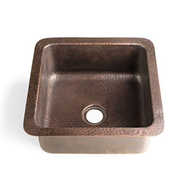 Monarch Abode Pure Copper 17093 Hand Hammered Glasgow Dual Mount Bar Prep Sink (12 inches)