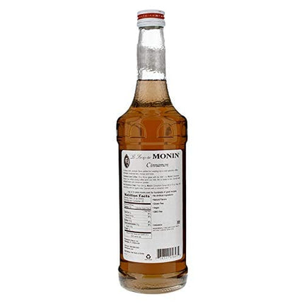 Monin - Cinnamon Syrup, Sweet and Spicy Taste of Cinnamon, Versatile Flavor, Natural Flavors, Great for Coffees, Cocoas, Ciders, and Cocktails, Non-GMO, Gluten-Free (750 ml)