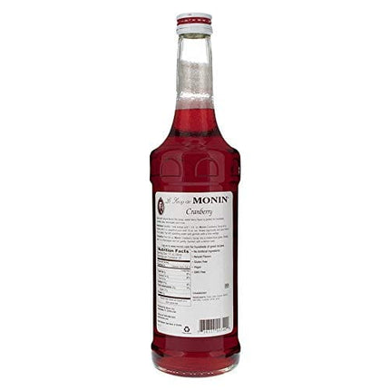 Monin - Cranberry Syrup, Tangy and Sweet Berry Flavor, Natural Flavors, Great for Margaritas, Cocktails, Hot and Cold Berry Teas, Lemonades, and Sodas, Non-GMO, Gluten-Free (750 ml)