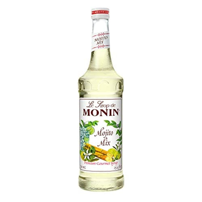 Monin - Mojito Mix Syrup, Sweet Herbal Mint Flavor, Great for Frozen Cocktails, Mocktails, & Delicious Desserts, Gluten-Free, Vegan, Non-GMO (750 ml)