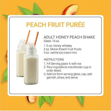 Monin - Peach Fruit Purée, Summertime Sweetness, Great for Cocktails, Smoothies, and Lemonades, Non GMO, No Artificial Ingredients (1 Liter)