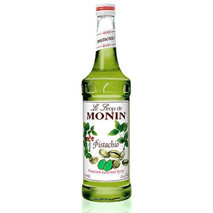 Monin - Pistachio Syrup, Rich and Roasted Pistachio Flavor, Great for Lattes, Mochas, and Dessert Cocktails, Non-GMO, Gluten-Free (750 ml)