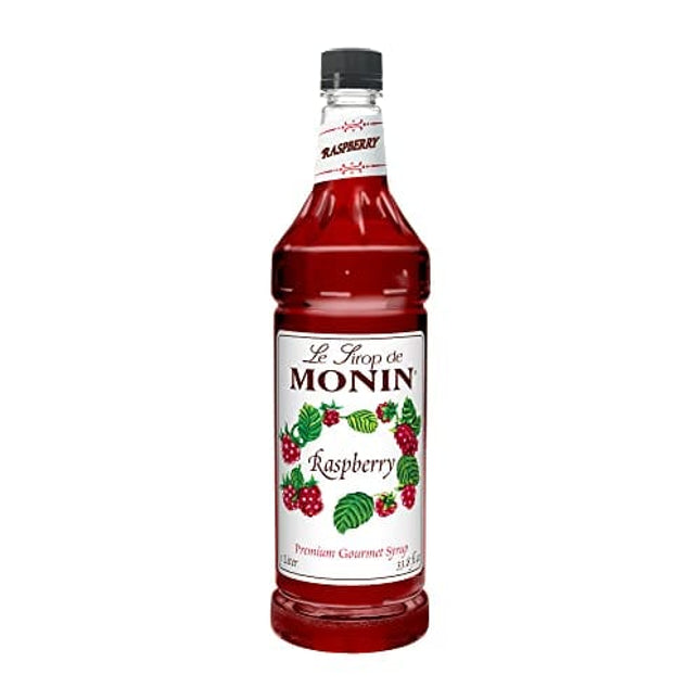 Monin - Raspberry Syrup, Sweet and Tart, Great for Cocktails and Lemonades, Gluten-Free, Non-GMO (1 Liter)