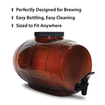 Mr. Beer Complete Beer Making 2 Gallon Starter Kit, Premium Gold Edition, Brown