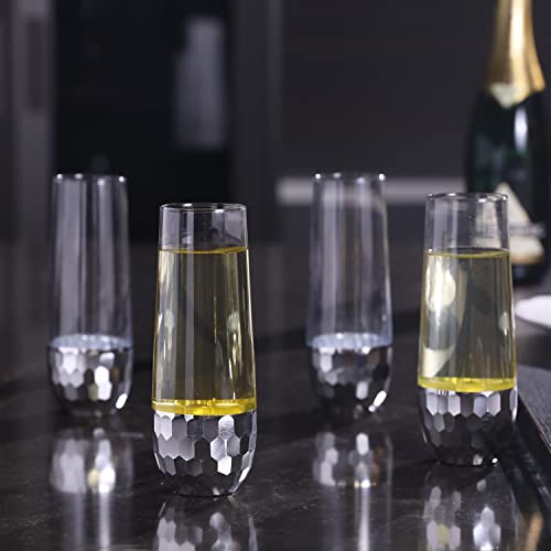 MyGift Modern Stemless Champagne Flute Glass Set of 4 Party Drinkware, –  Advanced Mixology