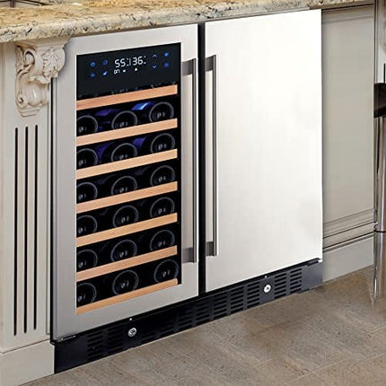 N'FINITY PRO HDX by Wine Enthusiast Wine & Beverage Center – Holds 90 Cans & 35 Wine Bottles – Freestanding or Built-In Wine Refrigerator