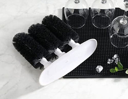 New Star Foodservice 54484 Triple Brush Bar Glass Washer - 3 Brushes - Suction Base
