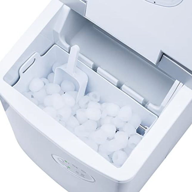 28 lbs. of Ice a Day, Countertop Bullet Ice Maker, 3 Ice Sizes, Silver