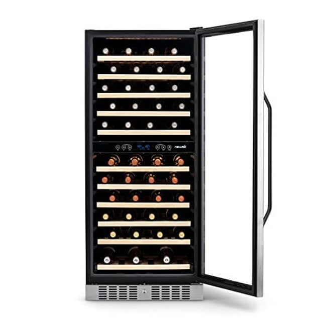 NewAir AWR-1160DB Premier Gold Series 116 Bottle Built-In Wine Cooler, Stainless Steel/Black
