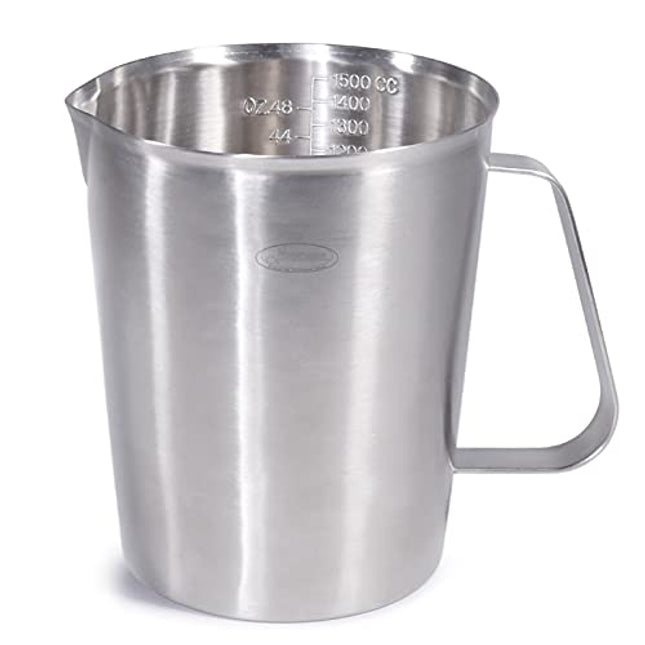 Measuring Cup, [Upgraded, 3 Measurement Scales, Including Cup Scale, ML Scale, Ounce Scale], Newness Stainless Steel Measuring Cup with Marking with Handle, 48 Ounces (1.5 Liter, 6 Cup)