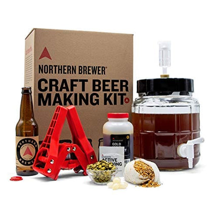 Northern Brewer - Siphonless 1 Gallon Craft Beer Making Starter Kit, Equipment and Beer Recipe Kit (Caribou Slobber Brown Ale)