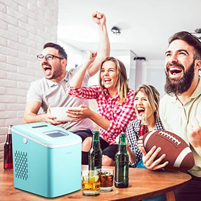 Ice Maker, Portable Ice Maker Machine for Countertop, 9 Cubes Ready in 6 Minutes, 28.7 lbs Ice in 24 Hours Home Mini Ice Machine with Ice Scoop and Basket, for Parties Mixed Drinks