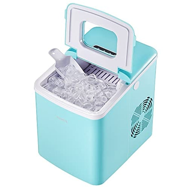 Ice Maker, Portable Ice Maker Machine for Countertop, 9 Cubes Ready in 6 Minutes, 28.7 lbs Ice in 24 Hours Home Mini Ice Machine with Ice Scoop and Basket, for Parties Mixed Drinks