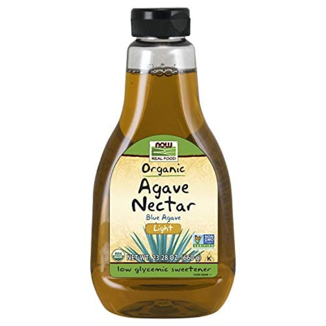 NOW Foods, Certified Organic Light Agave Nectar, Blue Agave, Certified Non-GMO, Low-Glycemic Sweetener, Kosher, 23.2-Ounce