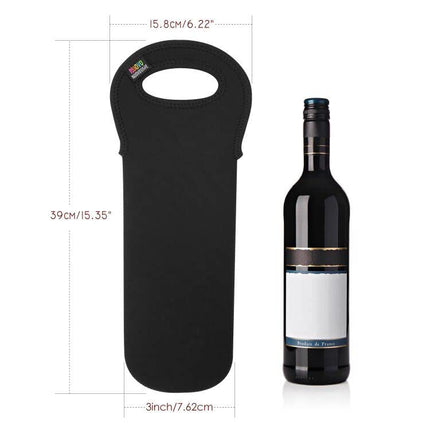 Nuovoware Wine Bag, 2Pack 750ML Portable Neoprene Wine Tote Holders and Carriers Insulated Bag for Wine and Water Bottles, Wine Bottle Protector for Home Travel and Picnic, Lucky Tree and Black