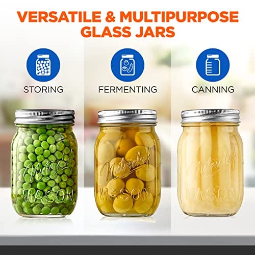 2pcs Green 16oz Glass Food Storage Container With Airtight Lid