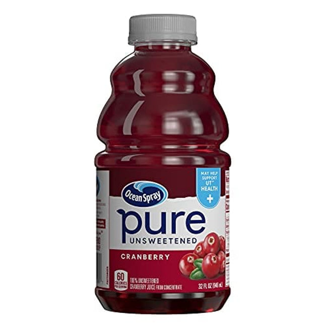 Ocean Spray 100% Pure Cranberry Juice, 32 Ounce (Pack of 8)