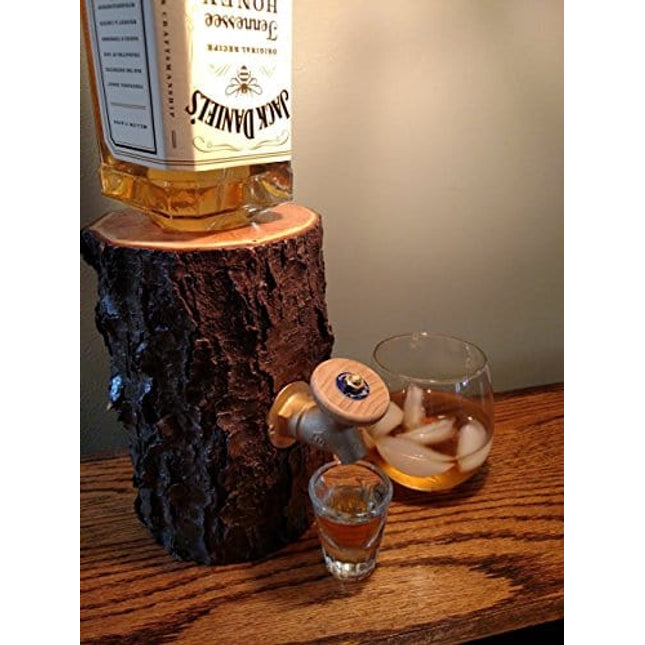Liquor Dispenser, The Real Wood Log Liquor Dispenser - New and Improved