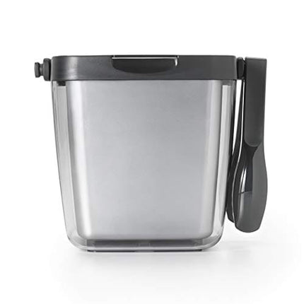 OXO Good Grips Double Wall Ice Bucket with Tongs and Garnish Tray,Gray, 7.37"L x 8.5"W x 7.5"H