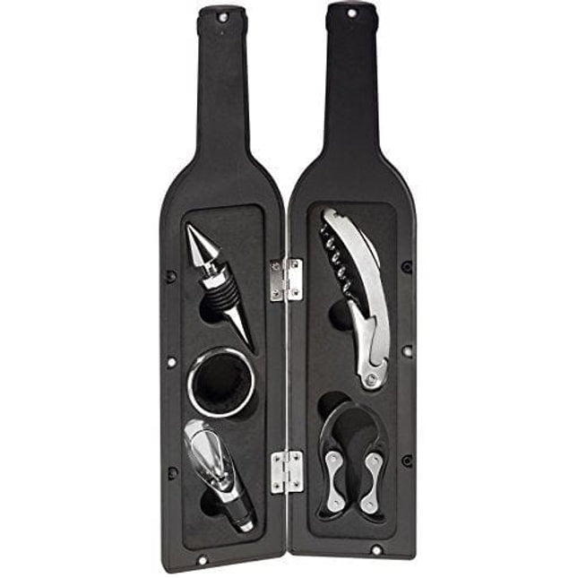 Ozeri OW06A Wine Bottle Corkscrew & Accessory Set 5-Piece,Black