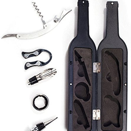 Ozeri OW06A Wine Bottle Corkscrew & Accessory Set 5-Piece,Black