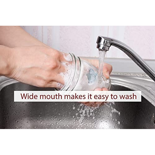 Wide Mouth Mason Jars 16 oz. (12 Pack) - Pint Size Jars with Airtight Lids and Bands for Canning, Fermenting, Pickling, or DIY Decors and Projects Bundled with Jar Opener