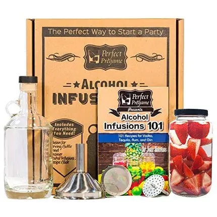 Perfect Pregame Alcohol Infusion Kit - Make Your Own Homemade Liquor Infusions Gift Set - Recipes for Vodka Tequila Rum and Gin Infusions - Great Gift Set
