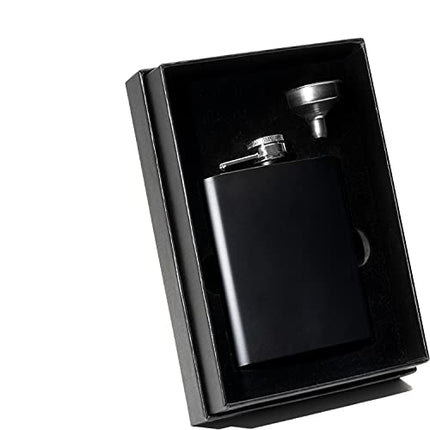 Groomsmen Gifts Set of 6, Personalized Groomsmen Flask Set w Optional Gift Box - Wedding Favor, Engraved 6oz Stainless Steel Flask, Custom Flask Gift Set, Black #2