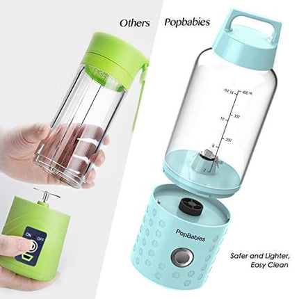 Portable Blender, PopBabies Personal Blender, Smoothie Blender for Shakes with USB rechargeable Blender Bottle Corolina Blue