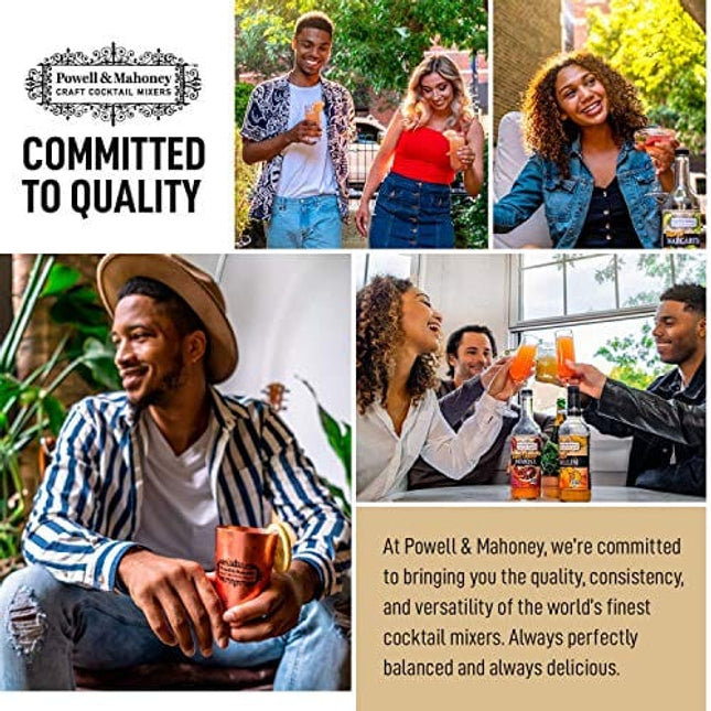 Powell & Mahoney Craft Cocktail Mixers - Simple Syrup - NA Cocktail Mix - Free from Artificial Sweeteners and Flavors - 12.68 oz - Non-GMO