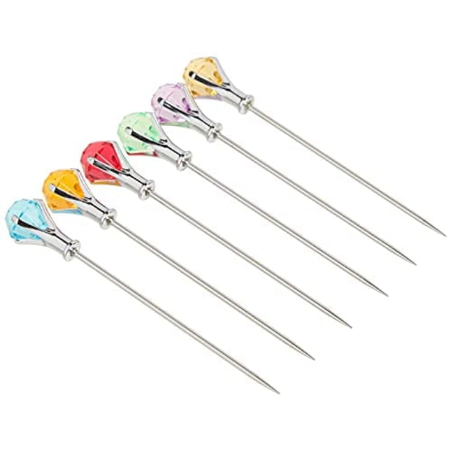 Prodyne DM-6-C Colorful Diamond-Head Martini Picks, Set of 6, Multicolor, 1oz