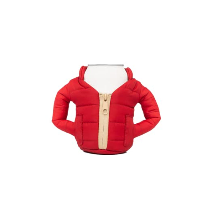 Puffin - The Puffy Beverage Jacket - Insulated Can Cooler, Merlot & Tan
