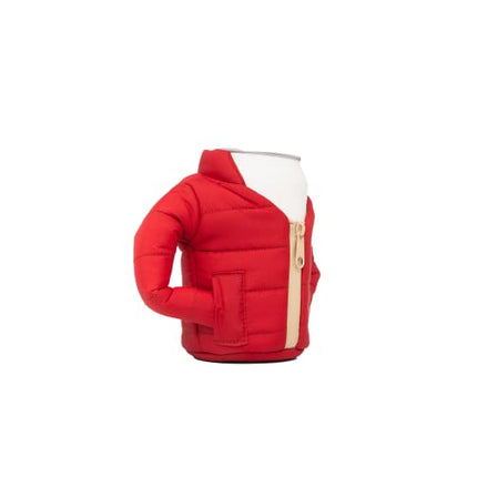 Puffin - The Puffy Beverage Jacket - Insulated Can Cooler, Merlot & Tan