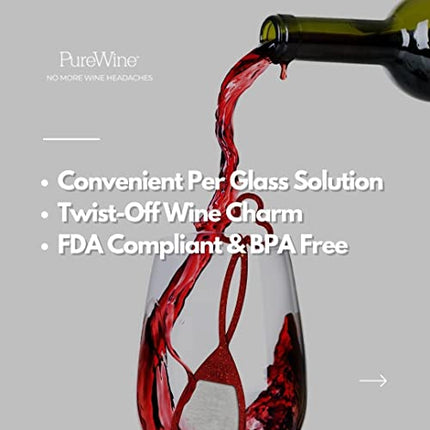 PureWine Wand Technology Histamine and Sulfite Filter, Purifier Alleviates Wine Allergies, Stir Stick Aerates Wine - Pack of 3