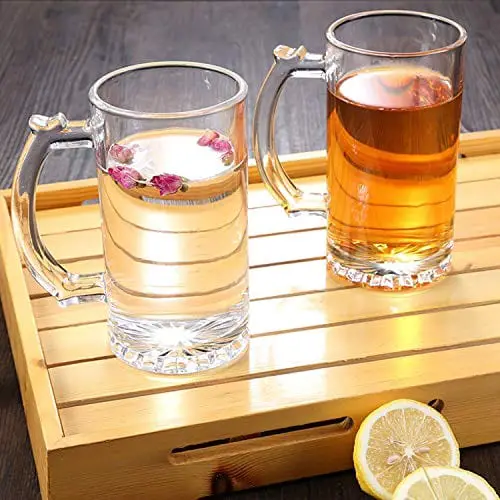 Glass Mugs,QAPPDA Clear Coffee Mugs With Handle 15 oz,Tea Mugs