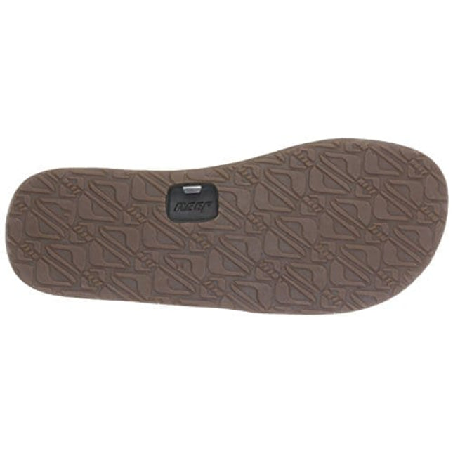 Reef Men's Leather Sandals Draftsmen | Bottle Opener Flip Flops For Men With Soft Cushion Footbed, Bronze Brown, 10