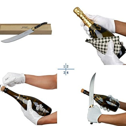 Resafy Champagne Saber Sparkling Wine Opener Champagne Knife Champagne Sword Champagne Opener With Wooden Gift Case
