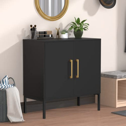 RESOM Modern Storage Cabinet with Double Doors, White Sideboard with Adjustable Shelves, Accent Cabinet for Living Room, Bedroom, Home Office and Hallway (Black)
