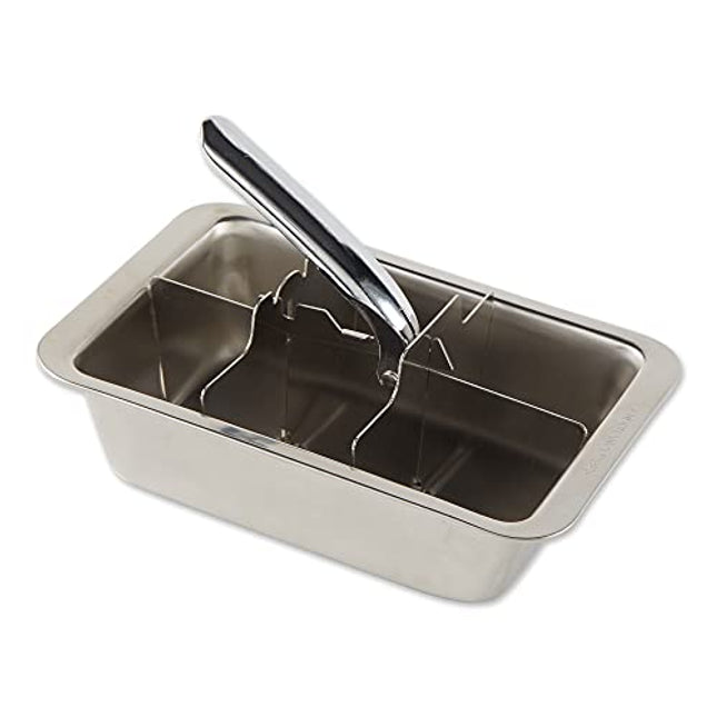 RSVP International Endurance Cocktail Collection, Retro Ice Cube Tray, Stainless Steel, Dishwasher Safe, 7.25x5x2.5"